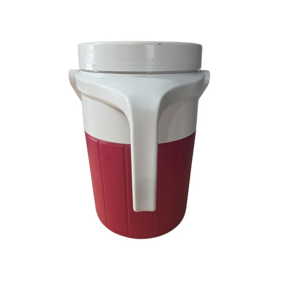 Vtg 1992 Coleman PolyLite 1 (5596) 1-Gallon Water Jug Cooler Red W/ Pour Handle - Picture 3 of 6